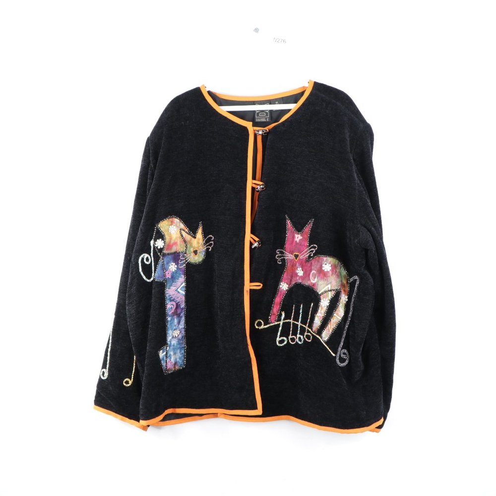 Vintage Abstract Crazy Cat Lady Cardigan Sweater